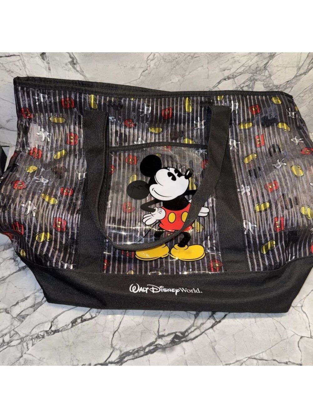 Disneyland Resort Parks Mickey Mouse Tote Bag Cloth Mesh Plastic Fabric